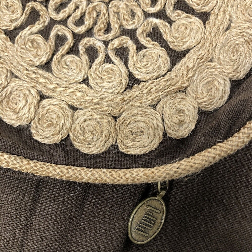 Pier 1 Pillow Case Throw Boho Brown Tan Embroidered 16" x 18" Home Decor Accent - Picture 6 of 6